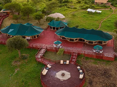 Acacia Tarangire luxury tents facing the river, ideal for private game drives