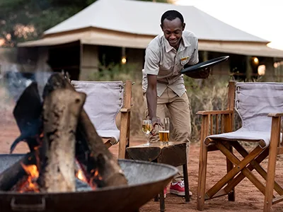 Nyikani Tarangire luxury tented camp surrounded by baobab trees for honeymoon luxury safari Tanzania