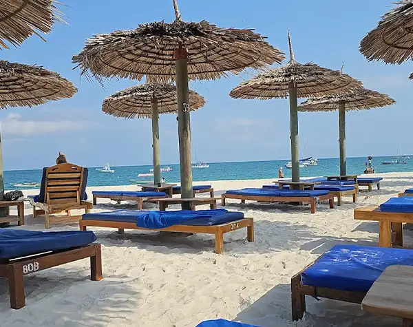 Luxury resort suite overlooking the Indian Ocean in Zanzibar